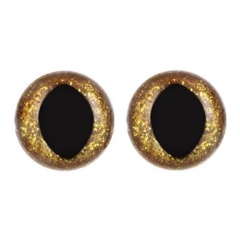 Katzenaug 18 mm Gold Glitzer