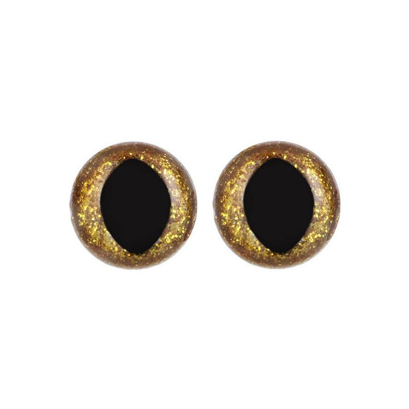 Oeil de chat amigurumi 18 mm or paillettes