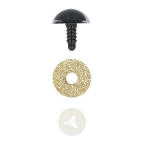 Kattenoog 18 mm goud glitter