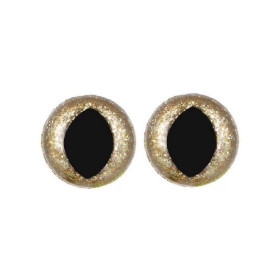 Cat eye 18 mm light gold glitter