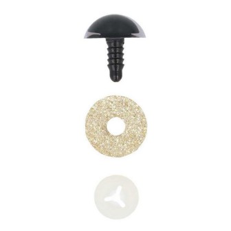 Kattenoog 18 mm licht goud glitter