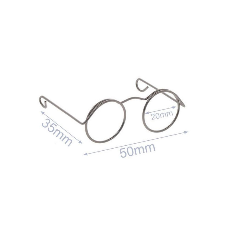 Lunettes Pour Amigurumis 5 cm vieil argent