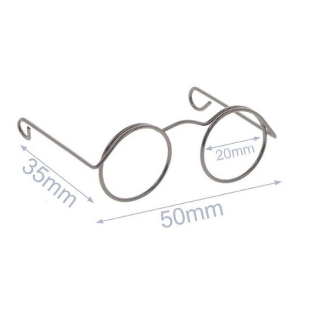 Glasses for stuffed toys metal 5cm old nickel