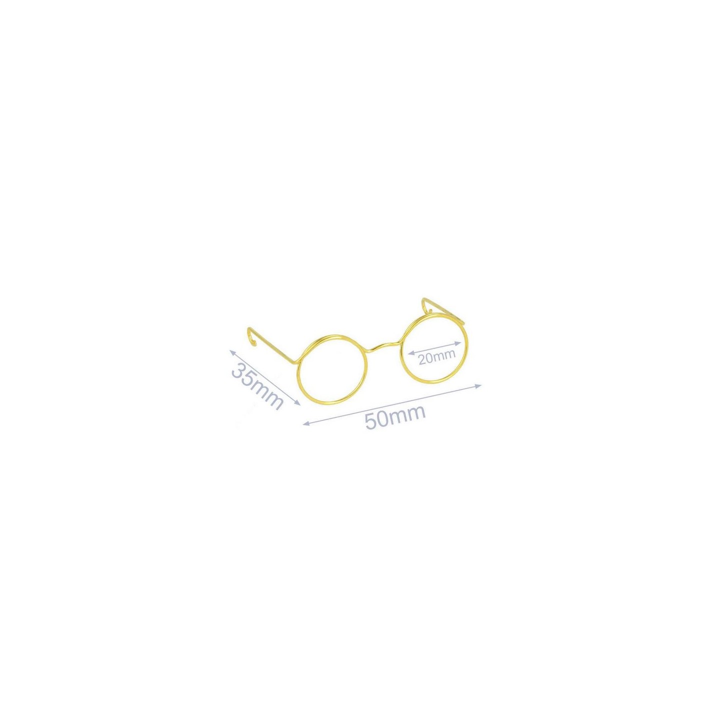 Glasses for stuffed toys metal 5cm gold