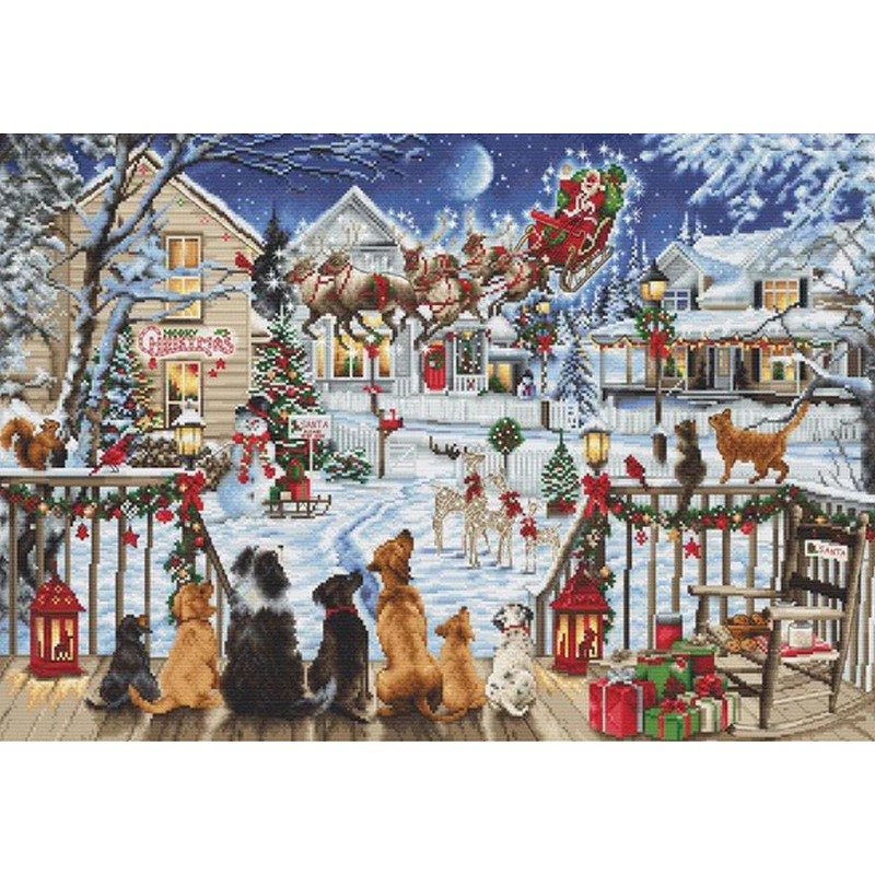 Embroidery kit Pets on the porch
