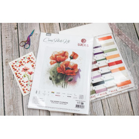 Stickset Mohn
