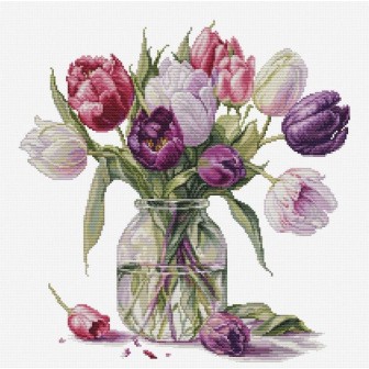 Luca-S Embroidery kit Bouquet of Tulips