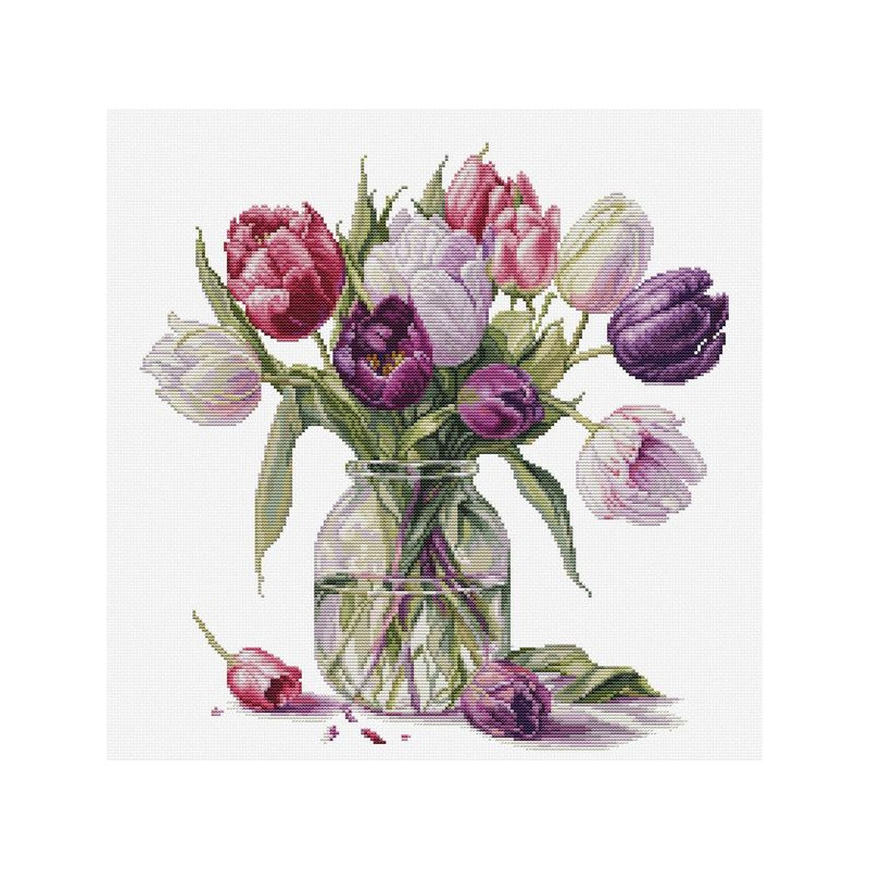 Embroidery kit Bouquet of Tulips