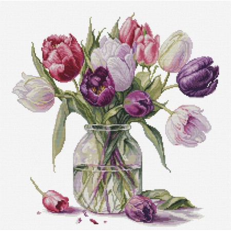 Luca-S Embroidery kit Bouquet of Tulips