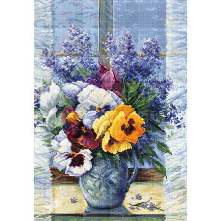 Kit de broderie Bouquet de pensées