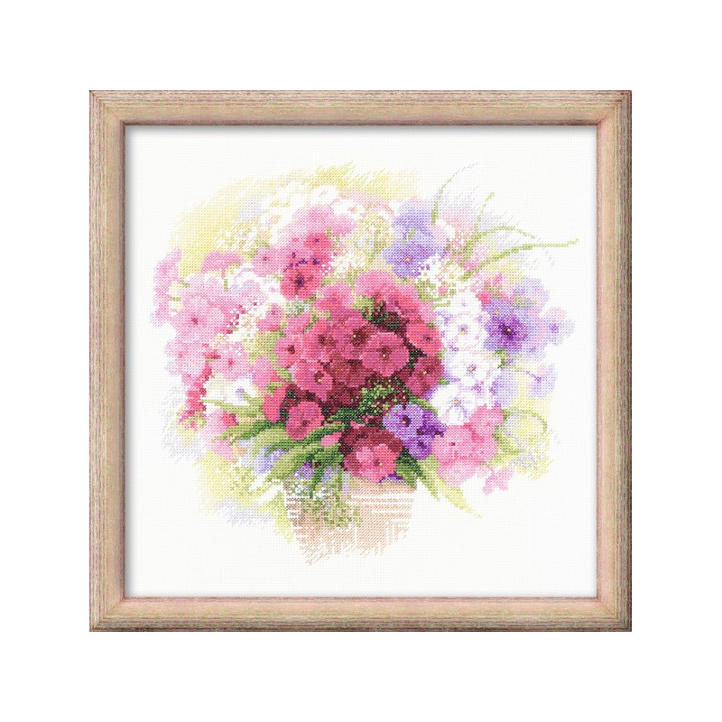 Borduurpakket Aquarel Phlox Borduurpakket Aquarel Phlox