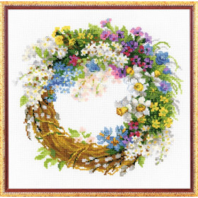 Riolis Kit de broderie Couronne de cerisier des oiseaux