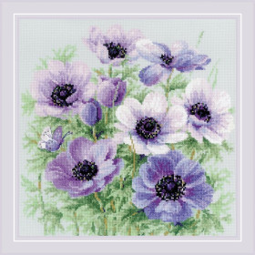 Riolis Embroidery kit Purple Anemones