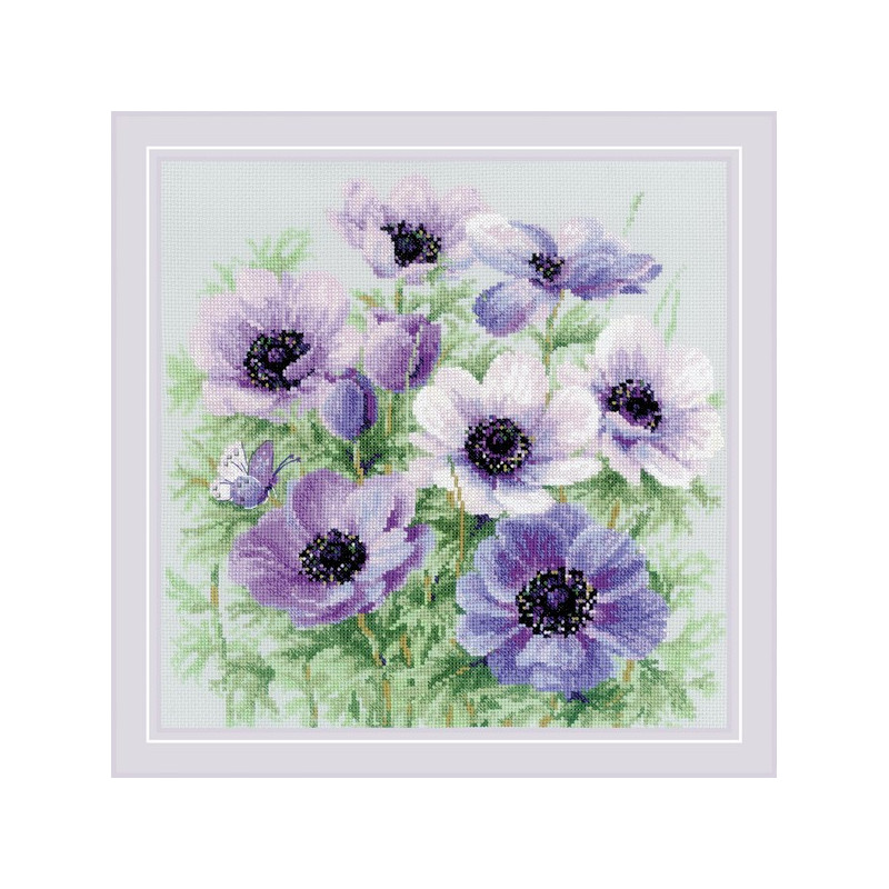 Borduurpakket Paarse anemonen