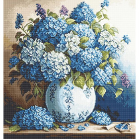 Luca-S Stickset Vase mit Hortensien