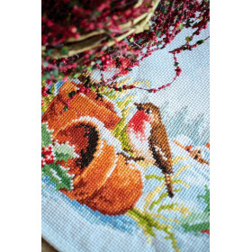 Vervaco table runner kit kit Robins in winter