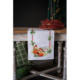 Vervaco table runner kit kit Robins in winter