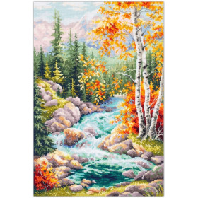 Kit de broderie Ruisseau de montagne Kit de broderie Ruisseau de montagne