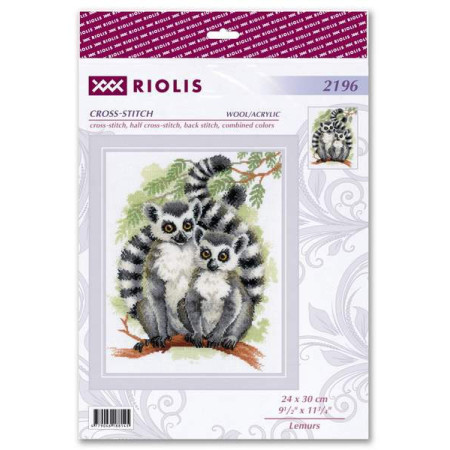 Embroidery kit Lemurs