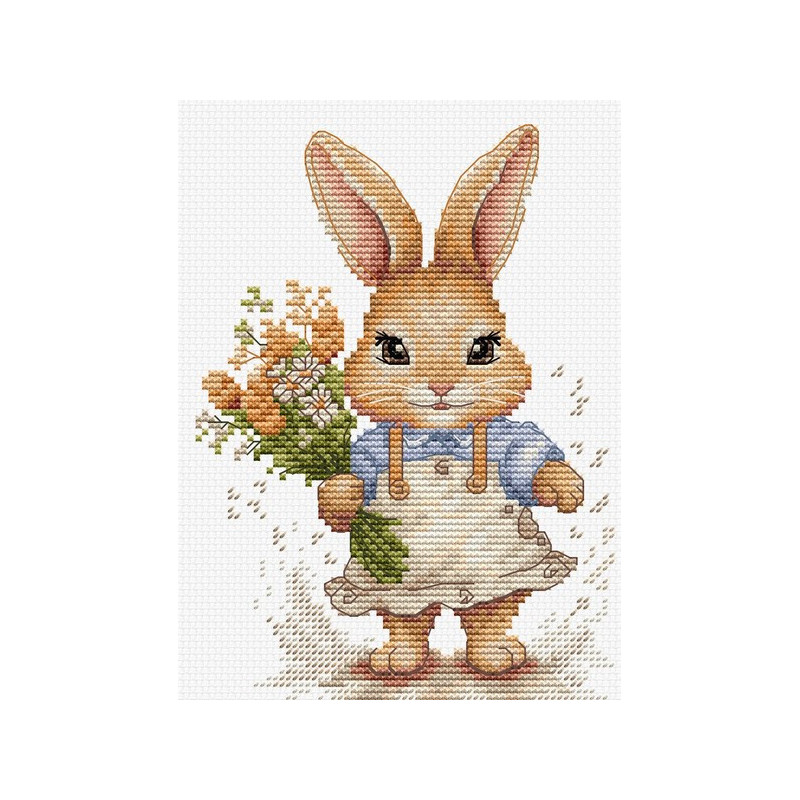 Kit de broderie Le lapin heureux