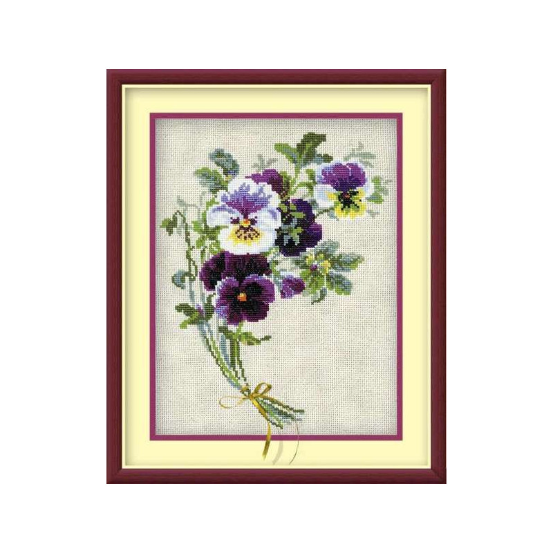 Embroidery kit Bunch of Pansies Embroidery kit Bunch of Pansies