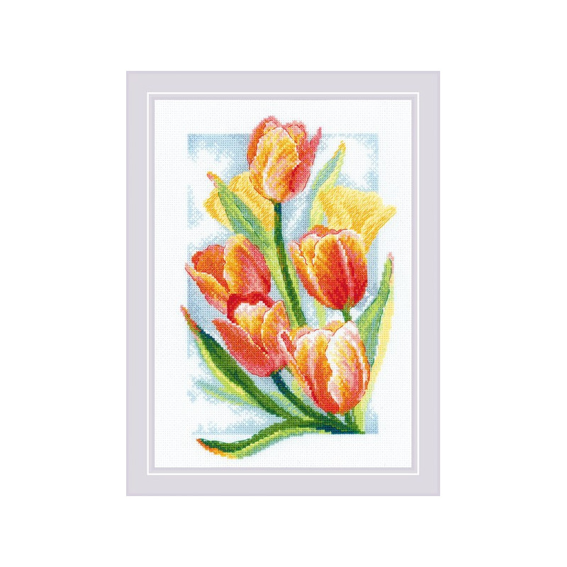 Stickset Frühlingsglühende Tulpen
