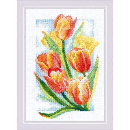 Riolis Stickset Frühlingsglühende Tulpen