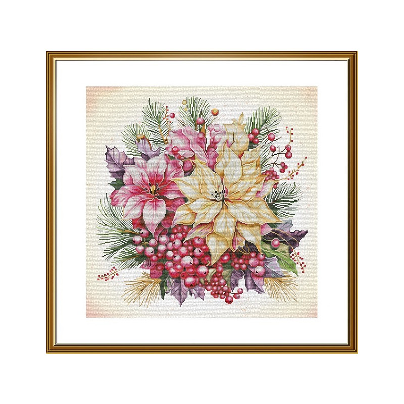 Kit de broderie Fleurs de Noël