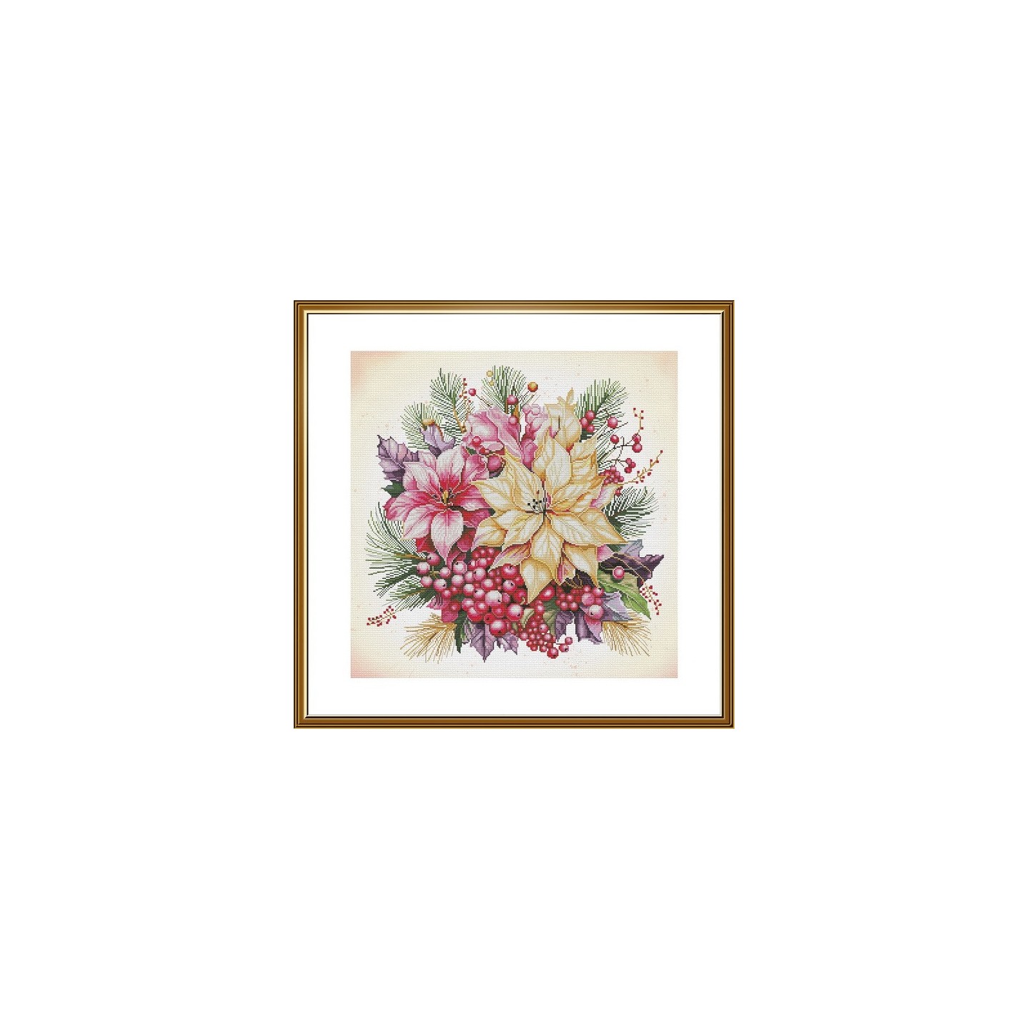 Embroidery kit Christmas flowers