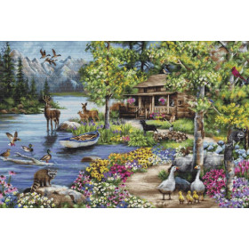 Luca-S Kit de broderie Cabane au bord du lac