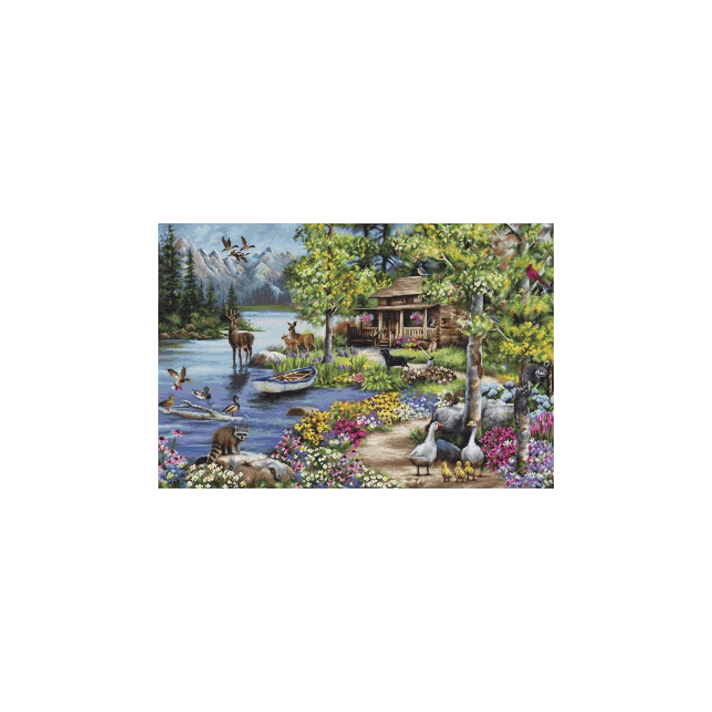 Luca-S Embroidery kit Cabin By The Lake