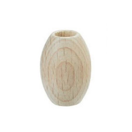 Macramé beads oval 22 x 30 mm wood