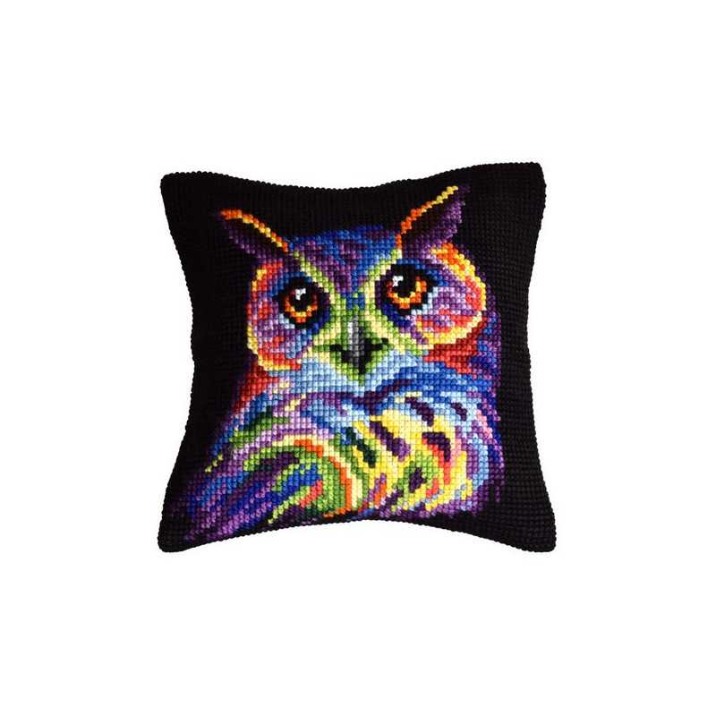 Kit coussin au point croix Hibou 99067