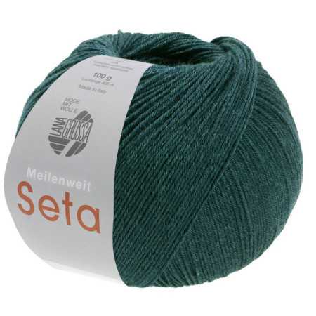 Lana Grossa Meilenweit 100 Seta 35 Donker blauwgroen