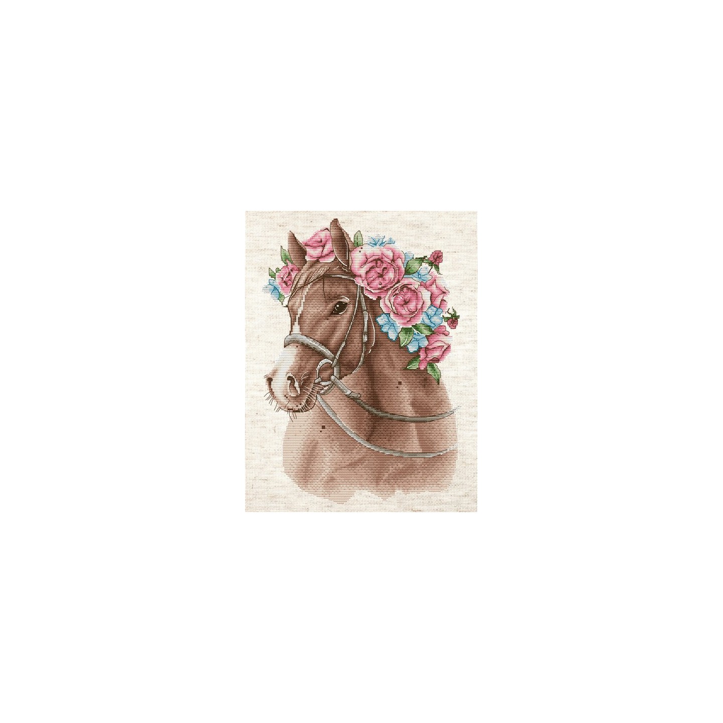 Embroidery kit The horse in Flowers