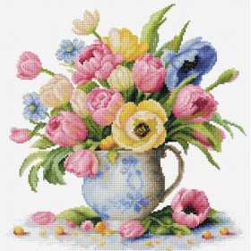 Luca-S Kit de broderie Bouquet de tulipes