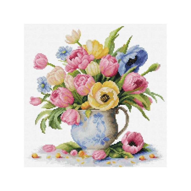 Kit de broderie Bouquet de tulipes Kit de broderie Bouquet de tulipes