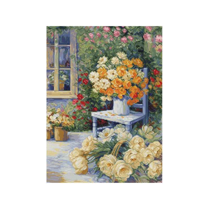 Embroidery kit Garden Corner Embroidery kit Garden Corner
