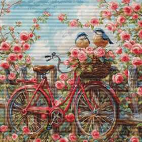 Luca-S Borduurpakket Fiets met rozen