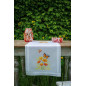 Bedruckter Läuferpackung Orange Blumen und Schmetterlinge