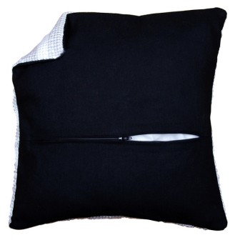 Cushion back with zipper - black