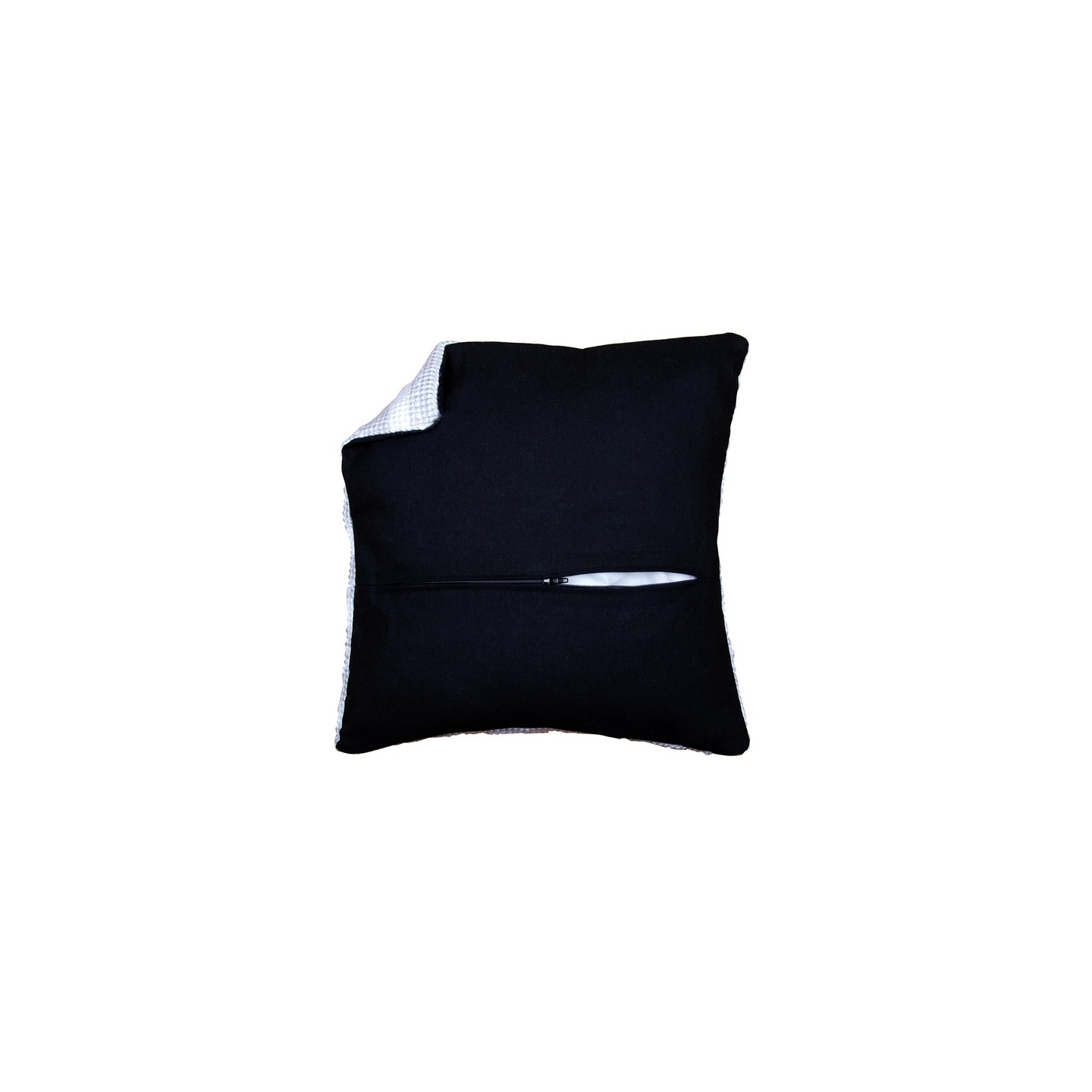 Cushion back with zipper - black