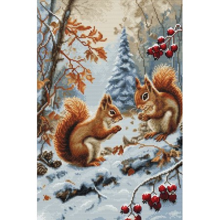 Luca-S Embroidery kit Joy of The Squirrels