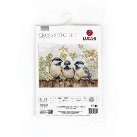 Embroidery kit Chickadees On The Fence