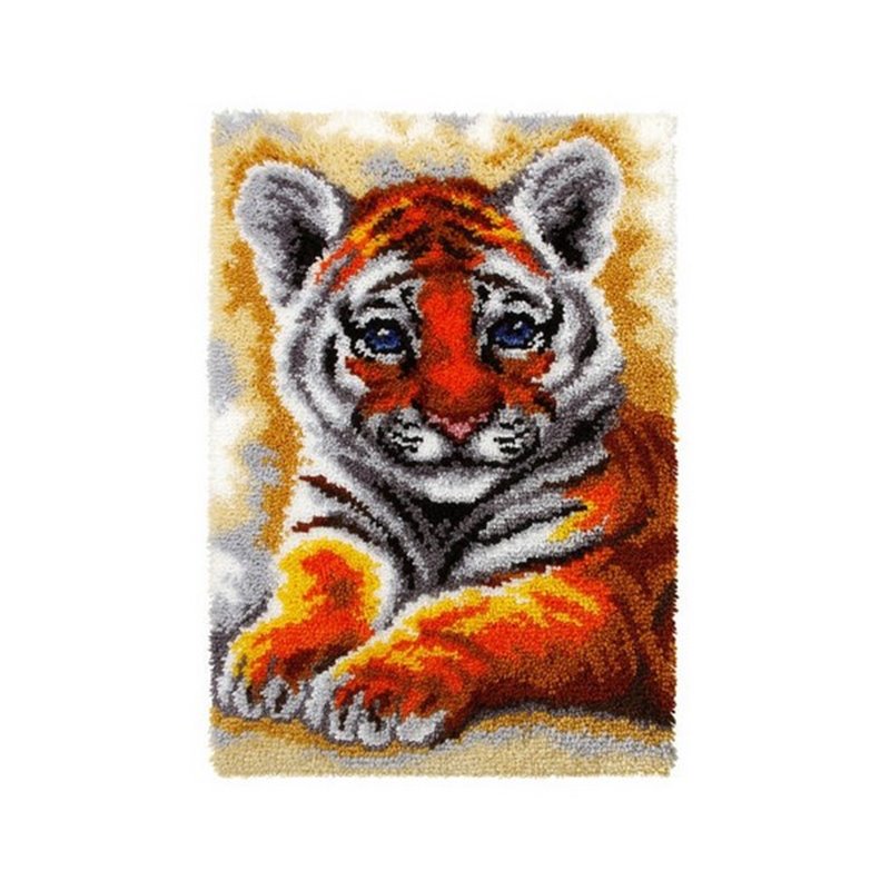 Knüpfformteppichpackung junger Tiger 4121