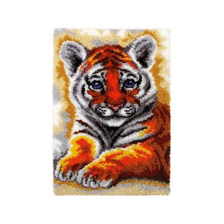 Knooptapijt kit jonge tijger 4121