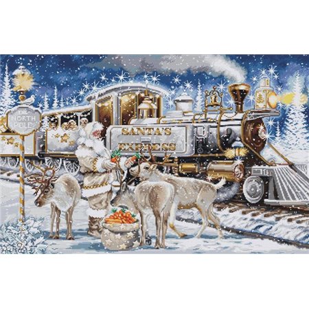 Stickset Weihnachtsmann Express Weiß