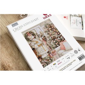 Embroidery kit White Santa With Christmas Tree