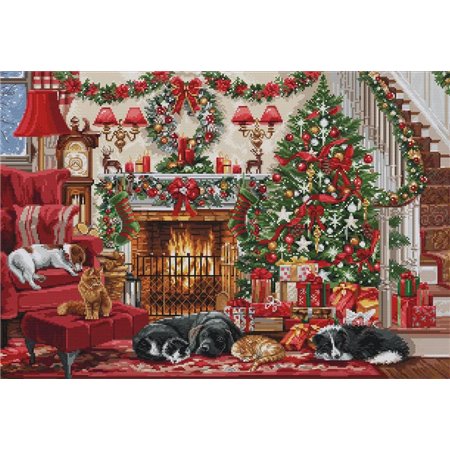 Embroidery kit Cosy Fireplace