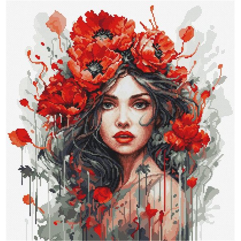 Embroidery kit The Girl With Poppies Embroidery kit The Girl With Poppies